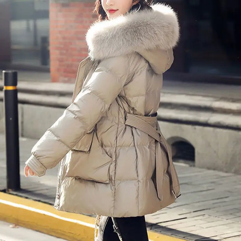

Пуховая одежда на хлопковой подкладке, женская зимняя облегающая маленькая куртка средней длины средней длины, утепленная модная хлопковая стеганая куртка
