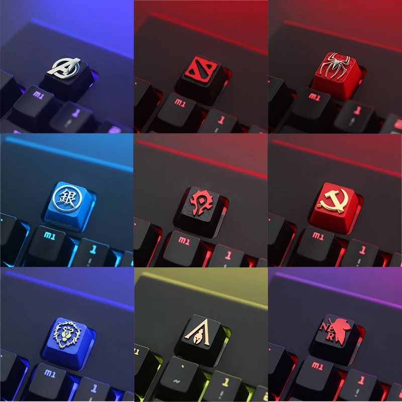 1 pçs liga de alumínio keycaps personalizado soviético tema teclado teclados mecânicos tampões r4 altura chave para cherry mx switch