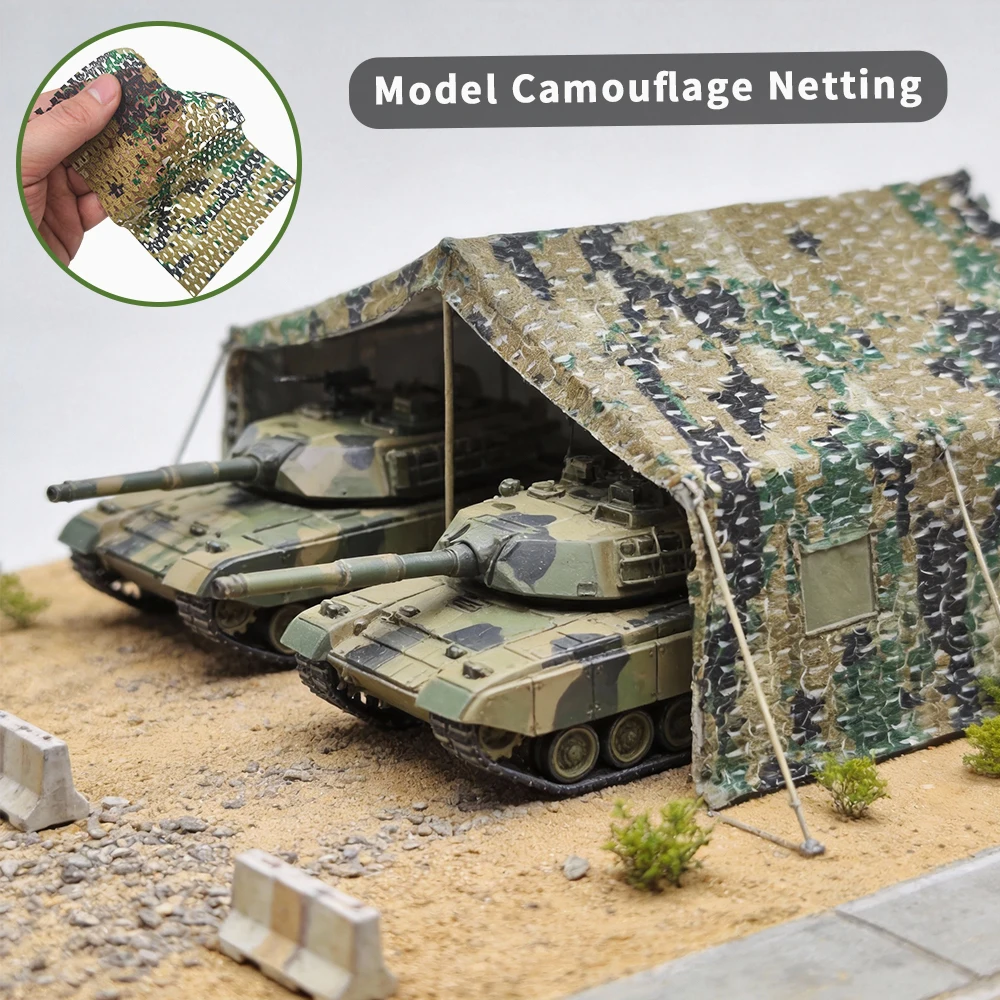 Rede de Camuflagem Militar para Modelagem em Escala, Kits de Veículos de Tanque, Cenários, Dioramas e Decoração - 1 unidade