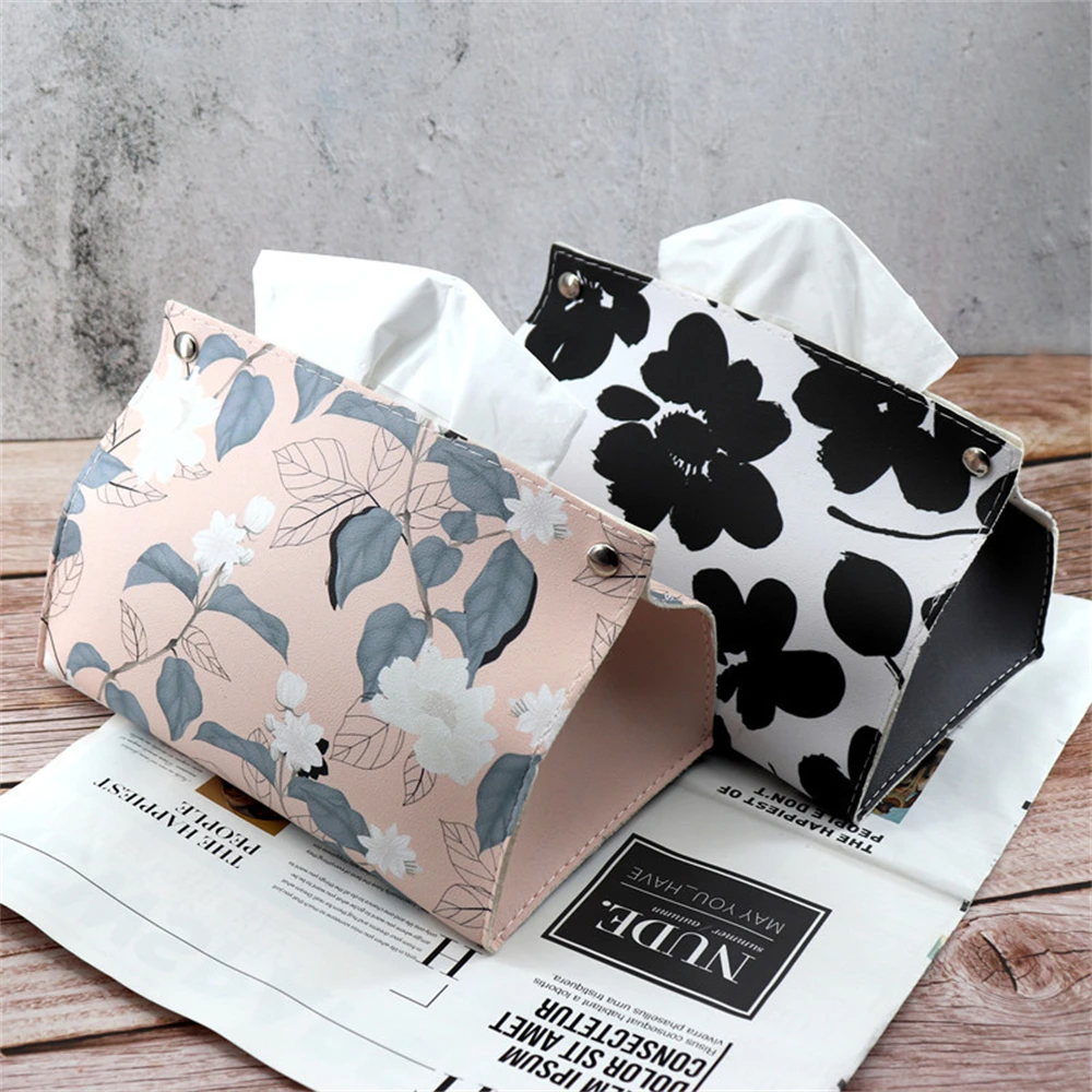 PVC Leather Tissue Box Nordic Home Waterproof Napkin Holder Living Room Storage Box Kitchen Office Desktop Tissue Paper Box 2024