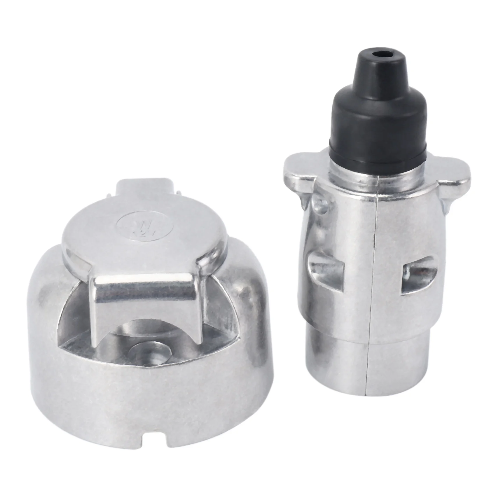 A11M-4Pcs Trailer Accessories- 7 Pin Trailer Plug 12V Rv Sockets Towbar Towing 7Pin Metal Trailer Connectors