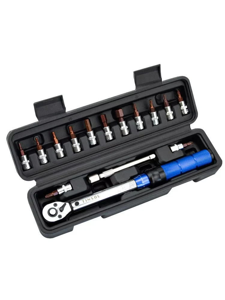 AliExpress NONE TINSOL Bicycle Torque Wrench Set 15Pcs Dual Direction Allen Key Bike Tool 1/4" 2-24Nm Socket Preset Spanner Pro Repair Equipment