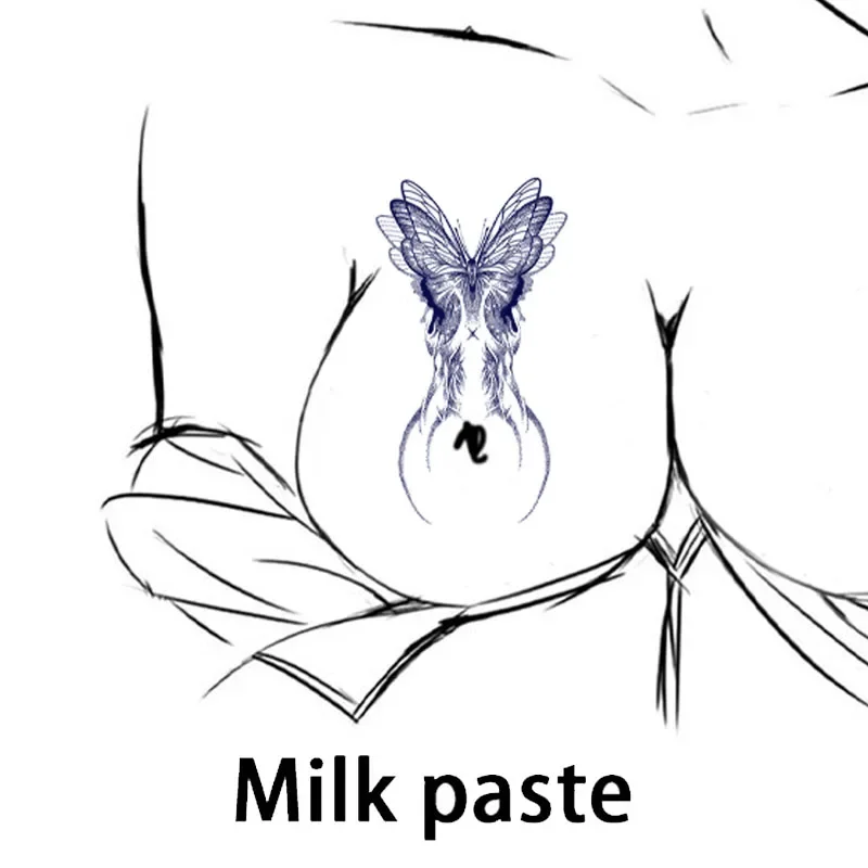 Herbal Juice Butterfly Pattern Sexy Chest Tattoo Sticker Waterproof and Sweat-proof Disposable Temporary Sticker