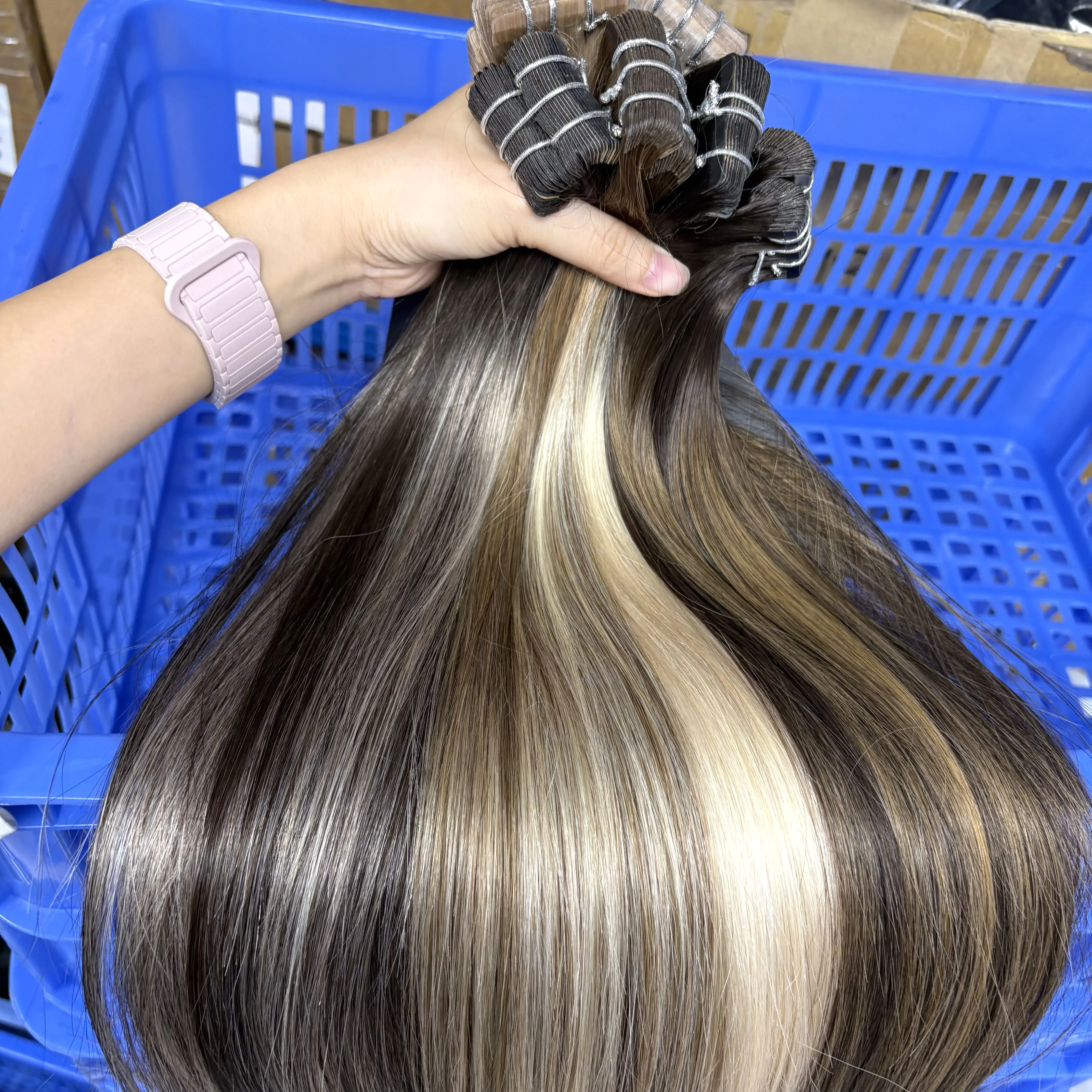 Tape In Vietnamese Virgin Human Hair 50g/20Pcs Colored Straight Extensions Skin Weft Adhesive Glue On Salon Quality