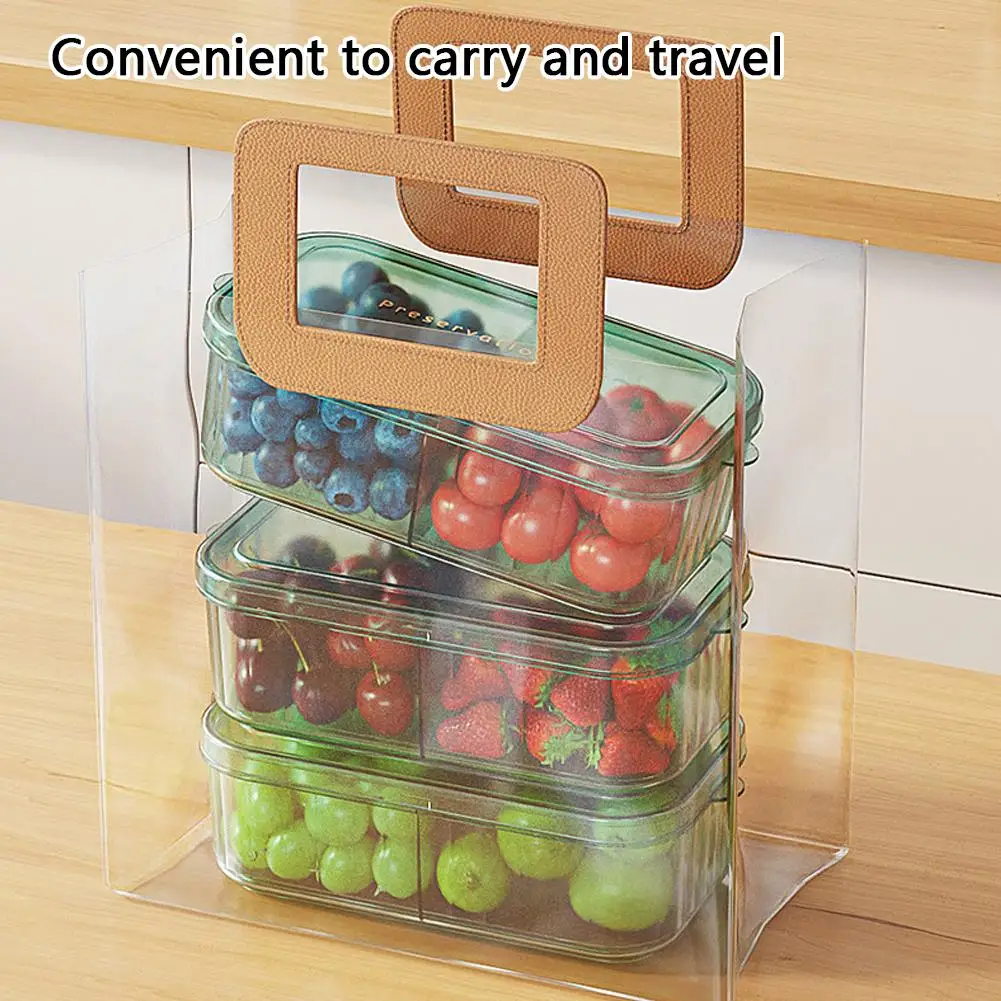 Fruit Vegetable Storage Container Microwave Sealed Food Fridge Box Rectangular Box -keeping Storage Kitchen Organizer C3k9