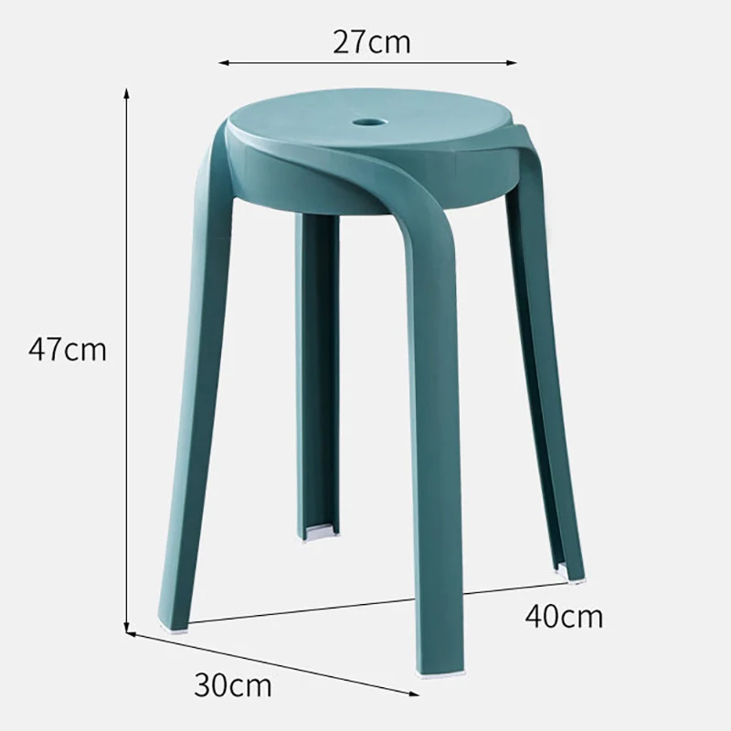 Modern Chic Round Plastic Stool Non-Slip Foot Seating for Kitchen Dining Bathroom Living Room Stackable Ottoman Chair Design