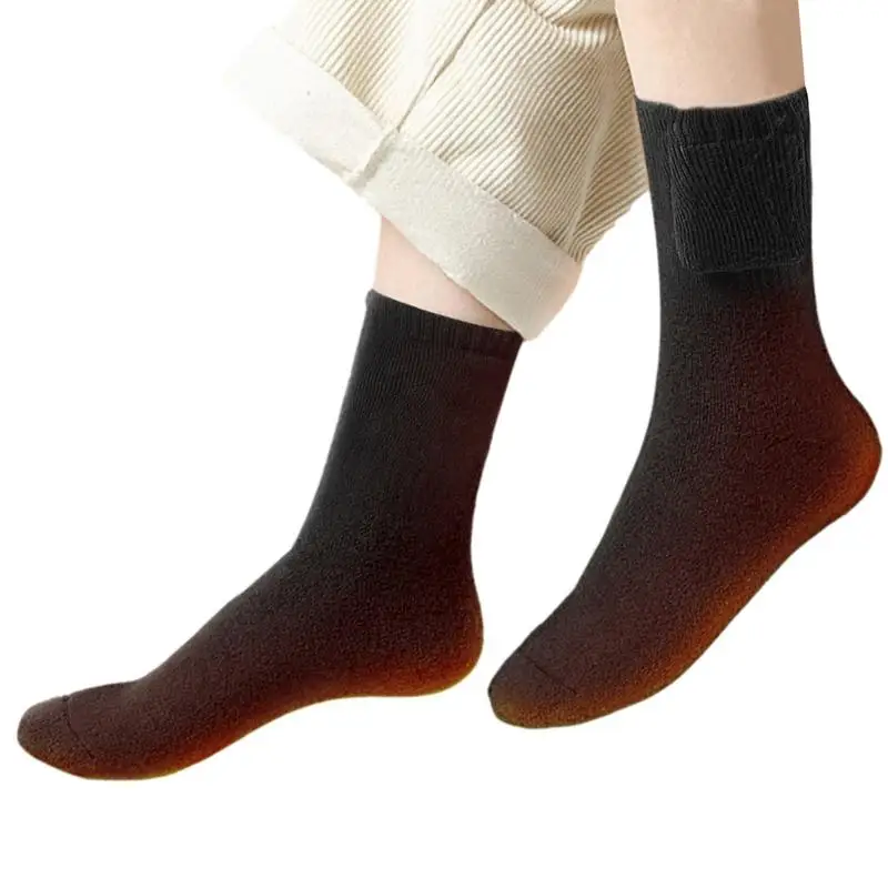 

Winter Elastic Electric Heating Socks Men's Women's Breathable Heated Socks Charging Anti-Cold Foot Warmer Stockings No Battery