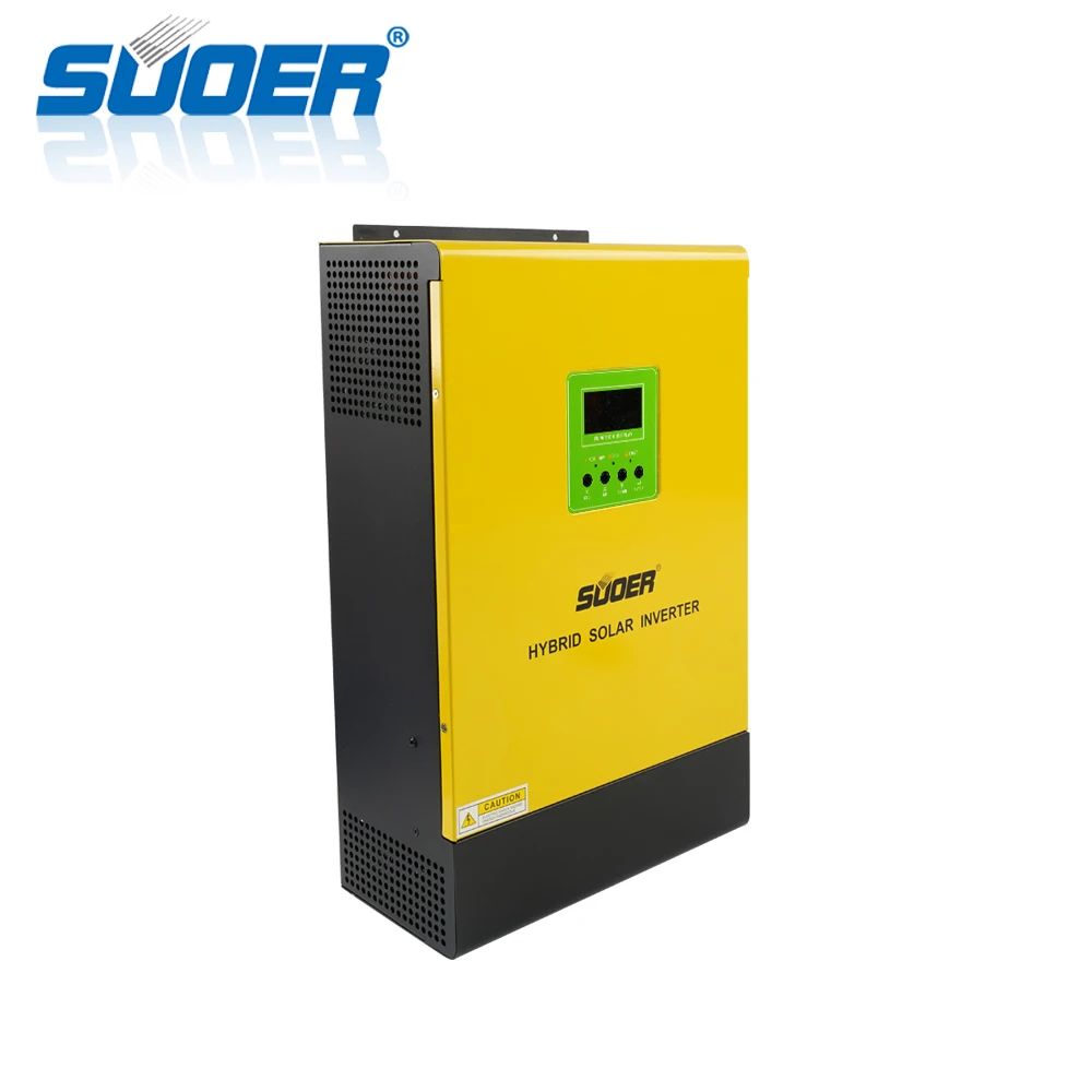 Inverter Hybrid Tenaga Surya 48V 230V 5000W dengan Layar LCD, Inverter 5KW dengan Pengontrol Pengisian Daya MPPT Terintegrasi