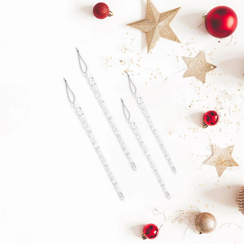 

10 шт. стеклянных прозрачных спиральных украшений-сосулек для елки, свадебного и праздничного декора, прозрачные украшения