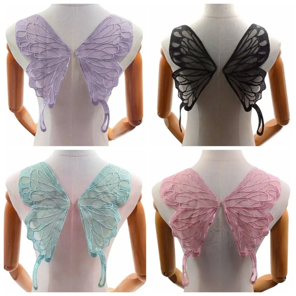 Polyester fabric Organza Butterfly Wings Patch Mesh DIY Decorative Butterfly Embroidered Appliques Clothing Stickers