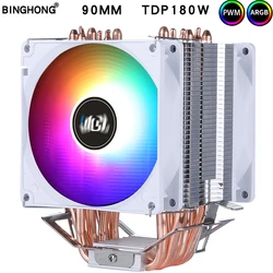 CPU cooler pure copper heat pipe desktop 1200 1700 cooling system 4PIN 90mm CPU cooling fan AMD INTEL 2011 X79 X99 CPU heat sink