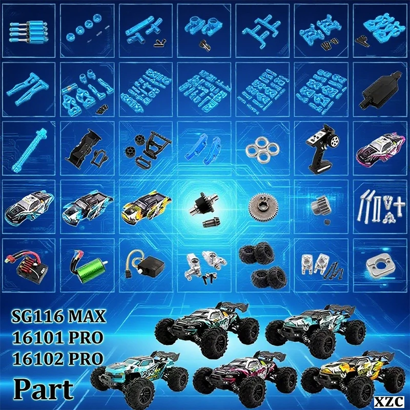 

SG116 MAX SCY 16101Pro, 16102 PRO, Metal Upgrade Rear Suspension Hub Bearing Rod Swing Arm Gear Bearing Steering Cup Drive Shaft