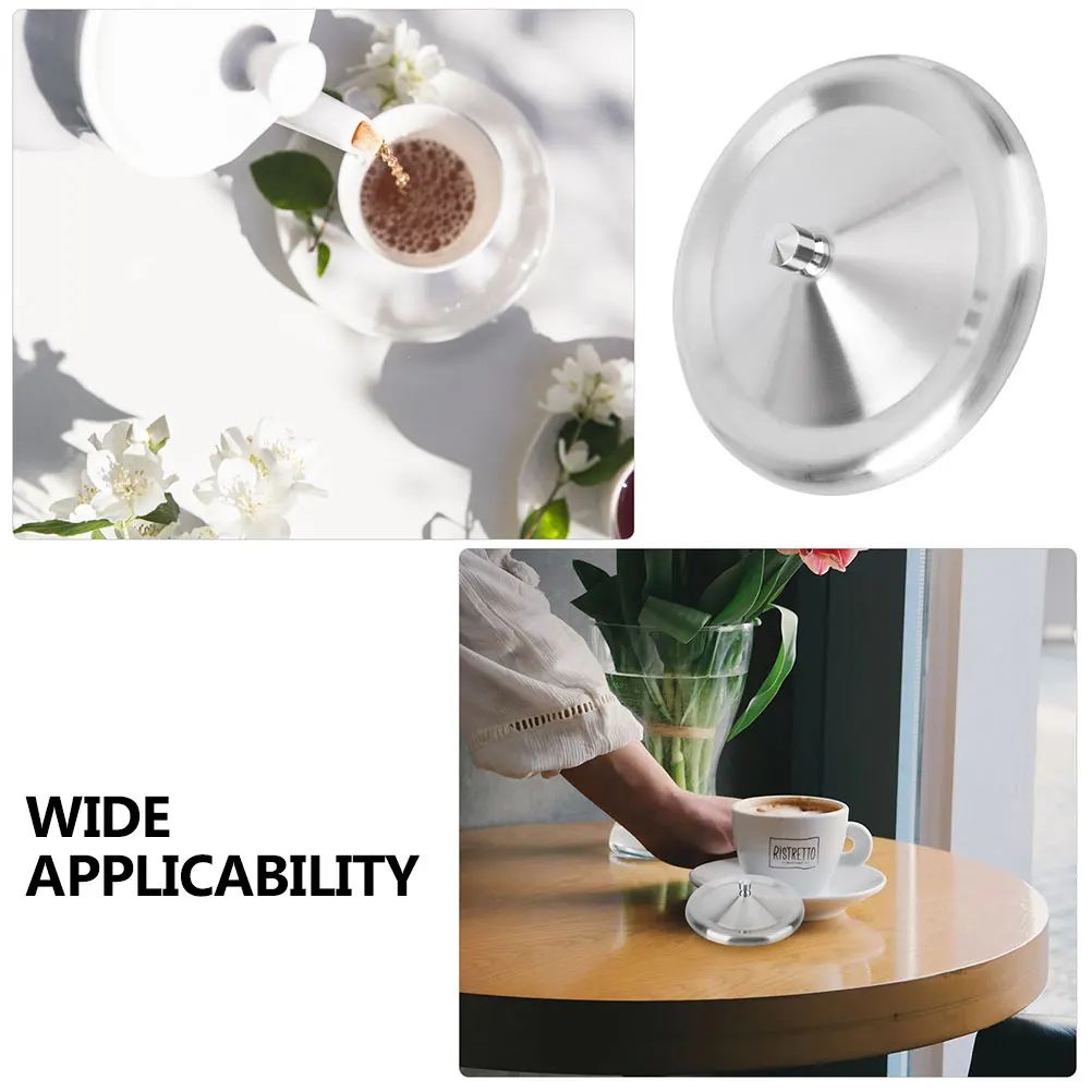 

4Pcs Stainless Steel Cup Lid Reusable HeatResistant Lids For Mugs Universal Kitchen Supplies