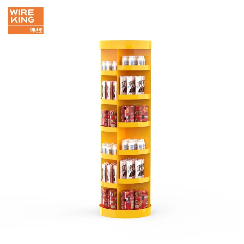 custom.6-Tier Metal Beverage Display Rack Supermarket Drink Can Organizer Display Stand Floor Standing Drink Holder Soda