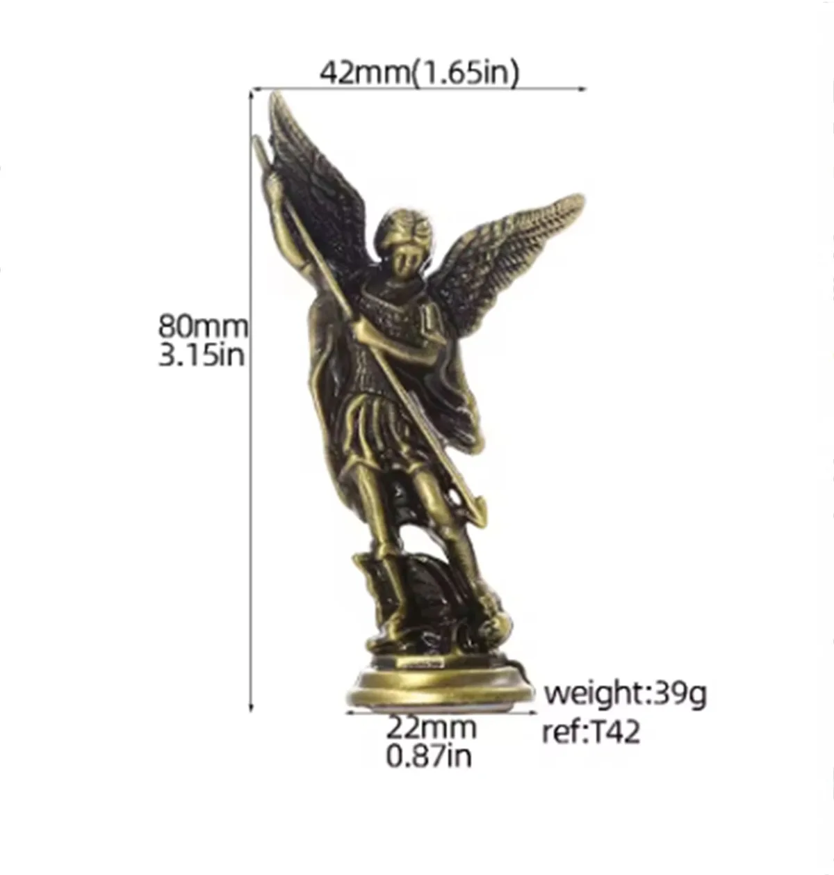 Christian Saint Michael FigurineThe Archangel Defeating Satan Guardian Statues Zinc Alloy Ctafts for Home Room Tabletop Desktop view 6