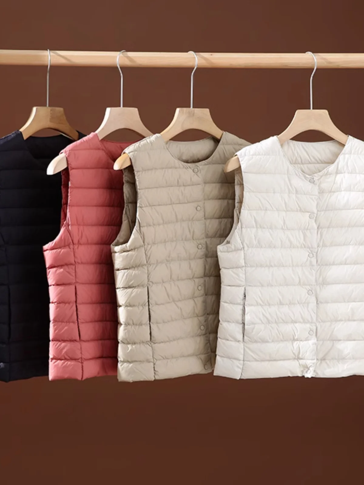 

Женский легкий модный ветрозащитный пуховый жилет с наполнителем 90% пуха, теплый зимний жилет от бренда Transcription