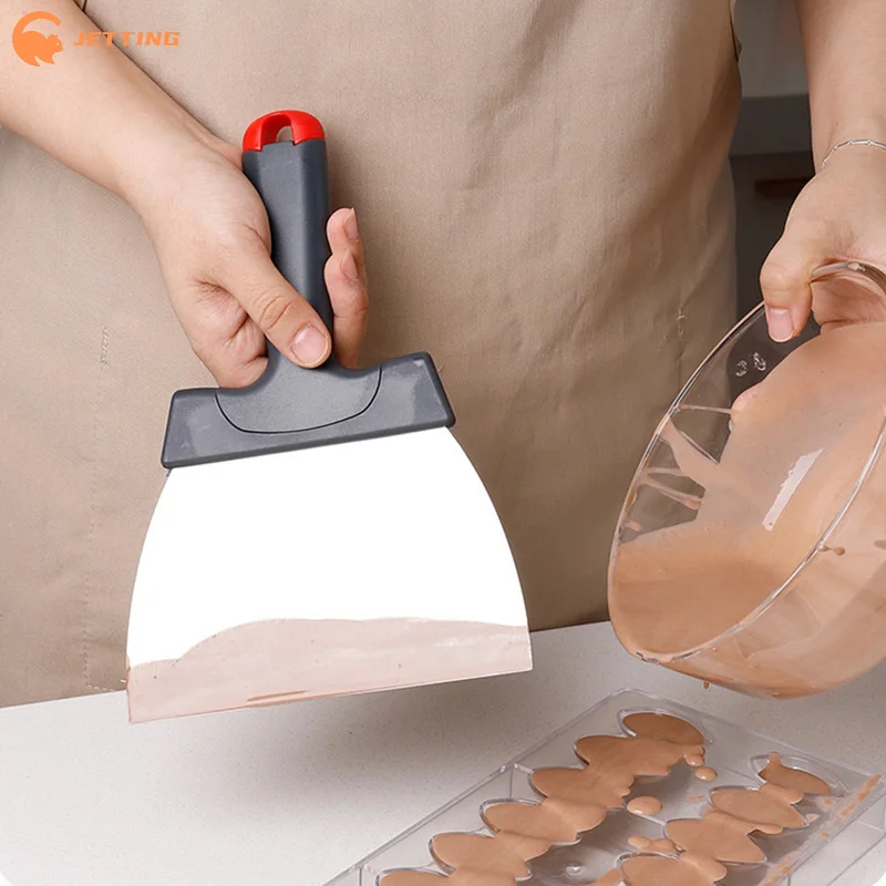 (New) 1Pcs Coating Spatula For Chocolate Scraper Stainless Steel Dough Scraper Kitchen Accessories Cake Baking Tools