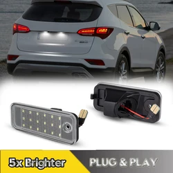 2Pcs For Kia Rondo Carens LED Number License Plate Lights Lamps For Hyundai Grand Santa FE DM NC 13-18 Azera Grandeur 06-10