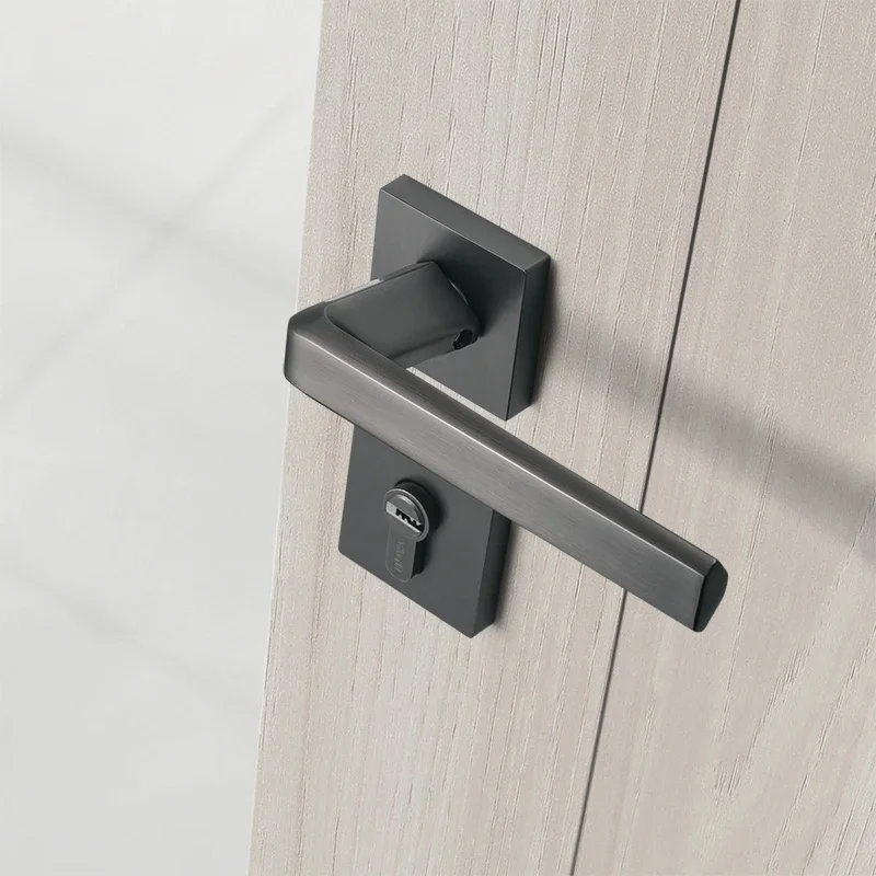 

Wind door lock indoor bedroom silent door lock modern simple solid wood room door lock gray black door lock