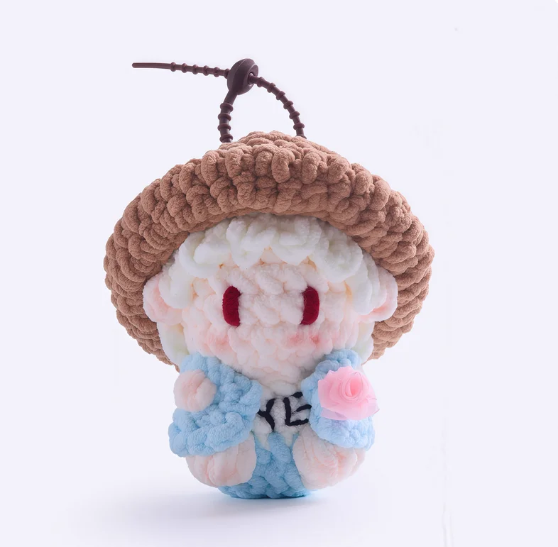 Gummy bear-themed merchandise, handmade crocheted dolls, concert support materials, and keychains.