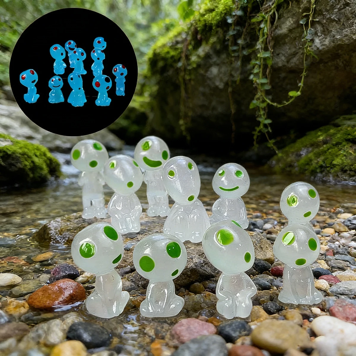 10pc Miniature Landscape Decoration Glow in the Dark Princess Shaped Home Decoration Garden Decoration Ornament Glow in the Dark