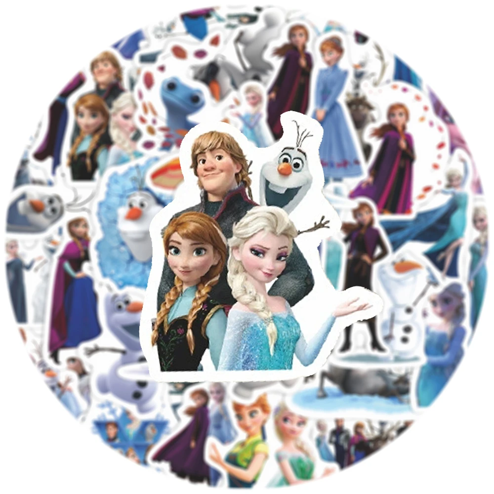 10/30/55 قطعة ديزني أنيمي فيلم المجمدة الكرتون ملصقات لطيف آنا إلسا الأميرة ملصق لحقيبة الكمبيوتر المحمول Kawaii فتاة صائق لعبة #3