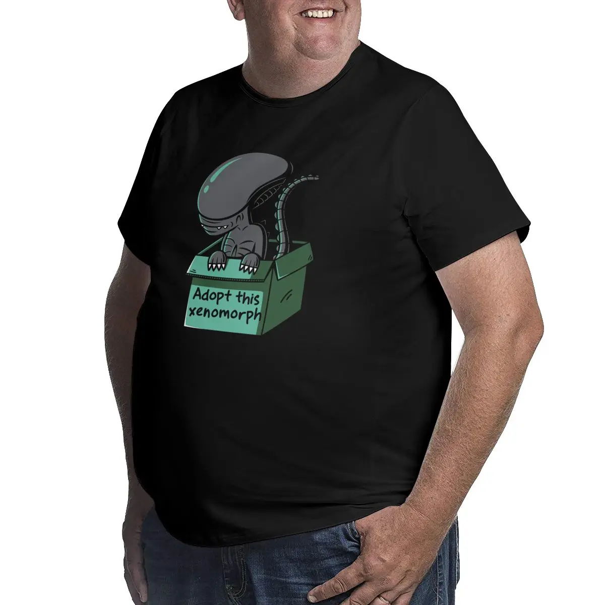 Alien Men casual T Shirt men Round Neck Big Tall Tee Shirt Cotton printed Clothes Large 4XL 5XL 6XL mens shirts graphic tee