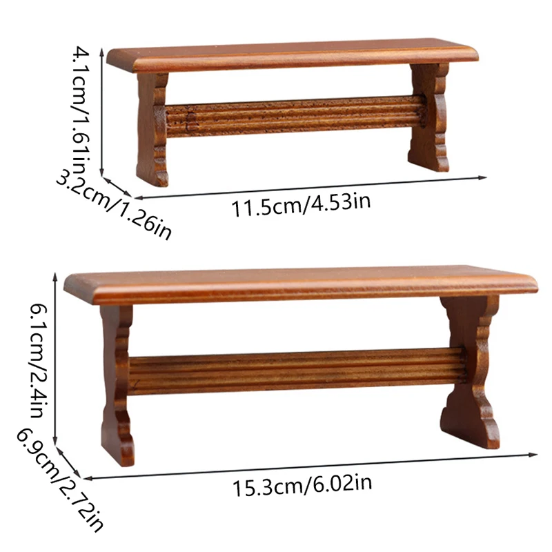 Table à manger l'inventaire de maison de courses, long banc, meubles de restaurant, modèle de maison, décor de jouet, accessoires de maison de beurre, 1 ensemble, 1:12