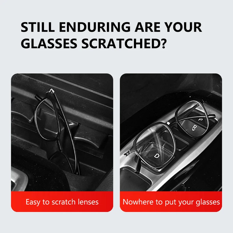 SEAMETAL Car Sun Visor Glasses Case Anti-Scratch Sunglasses Storage Box Glasses Holder Organizer Universal for 99% Car Models