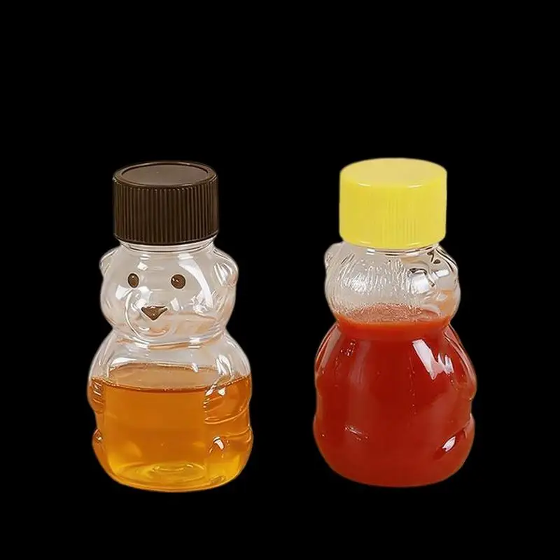 ✰✪1/4pcs Mini Bear Sauce Bottles Small Condiment Containers Portable Squeeze Bottle For Picnic Travel Kitchen Supplies Soy Sauce