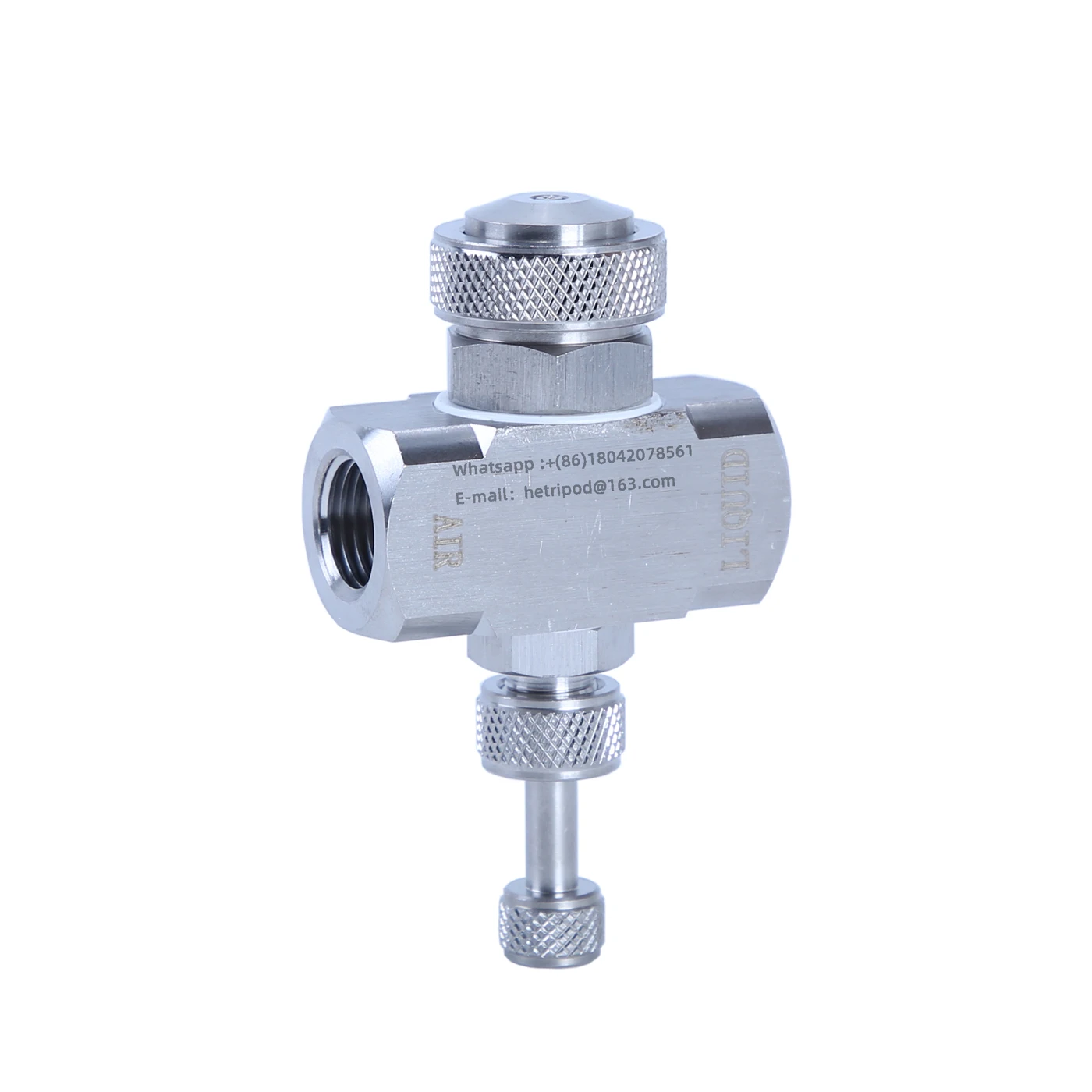 Stainless Steel Adjustable Air Atomization Nozzle Siphon Spray Atomizing Humidification Air-Water Mixing Nozzle for Industrial U