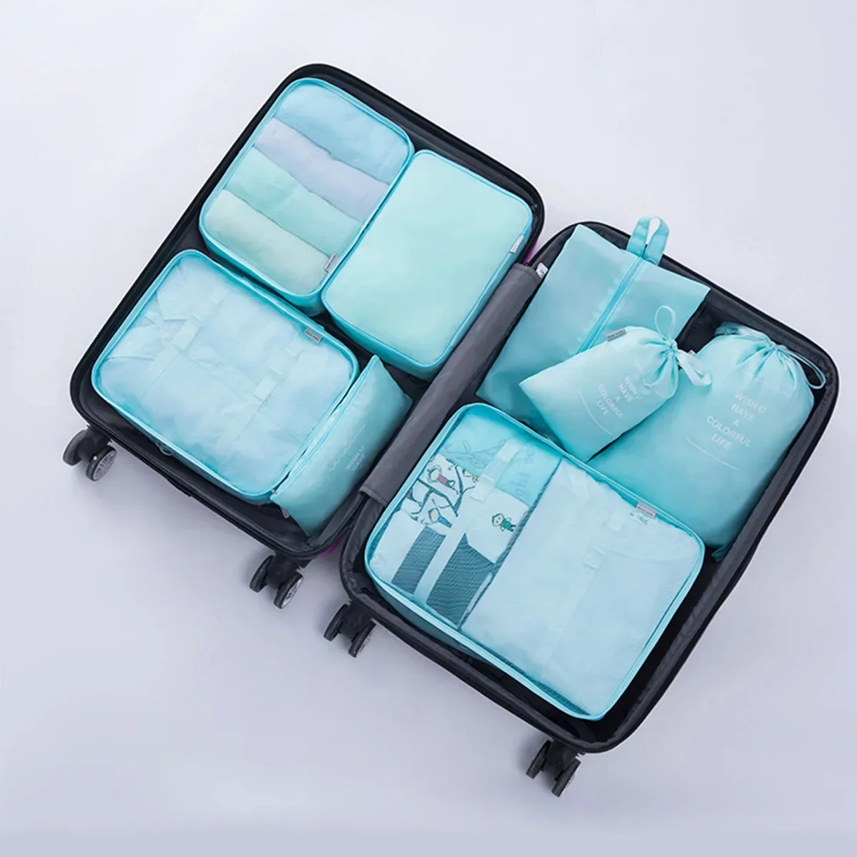 Thickened multifunctional travel seven piece set storage bag, luggage, clothing sorting and organizing bag, storage bag set