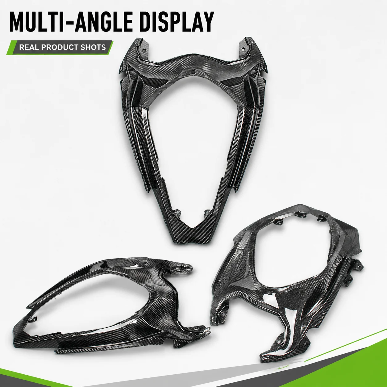 100% Carbon Fiber Motorcycle Accessories Rear Spoiler Fairing Upper Seat Panel For EX400 Ninja400 Z400 2018-2023 Moto Supplies