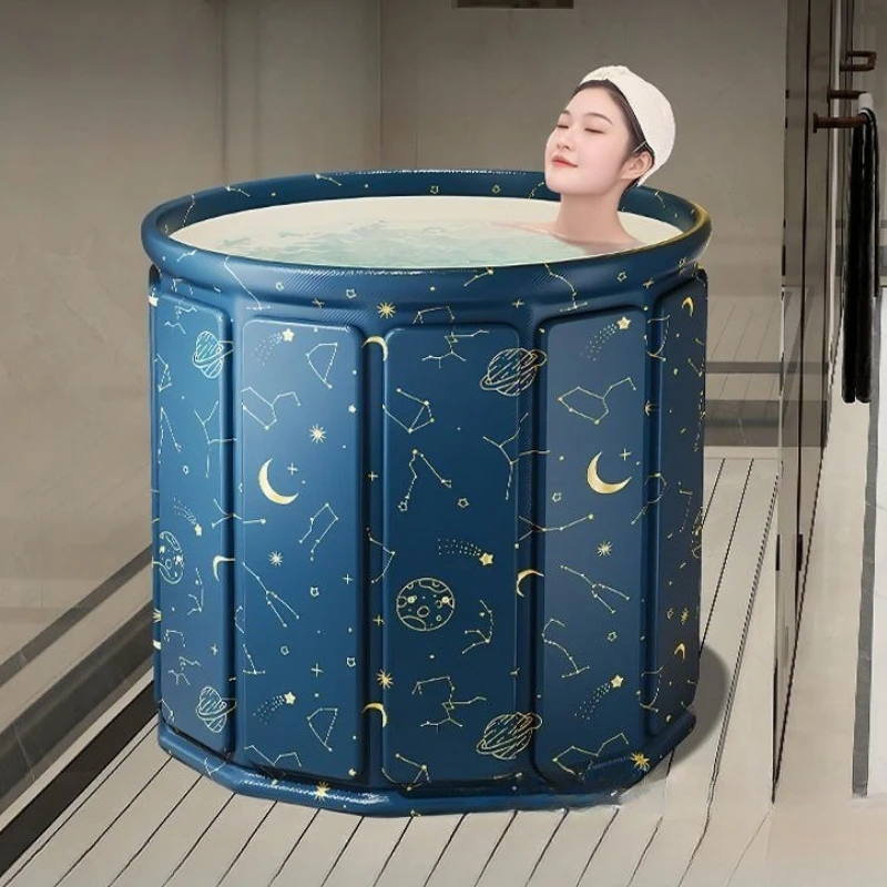 Bañera Plegable para Adultos, Uso Doméstico, Bañera Portátil Extra Grande y Reforzada para Niños y Bebés, Bañera de Inmersión Completa de Alta Calidad