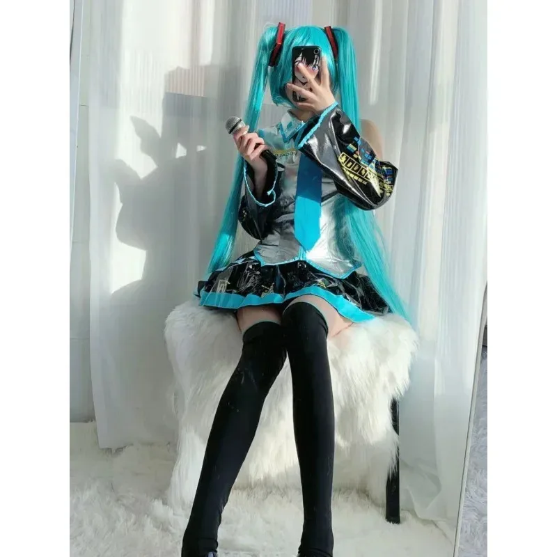 Una arena de osos Anime Hatsune Cosplay charol Peather ropa JK falda mismo traje disfraz de Halloween Miku Cos 2025 nuevo