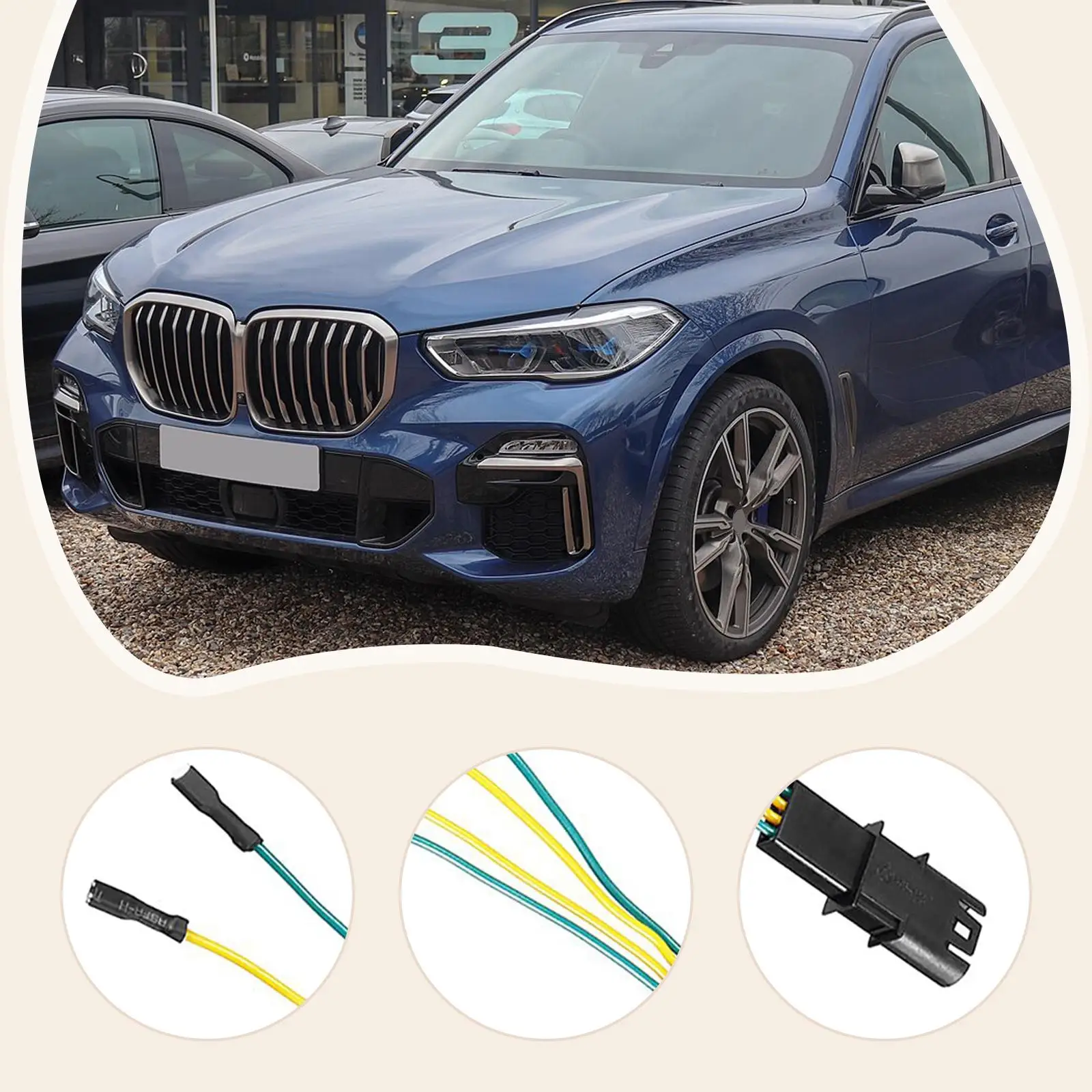 Aksesori Pengganti Kabel Konektor Fungsi Pemanas Cermin Samping Kompatibel Kokoh untuk BMW F02 F15 F16 F18