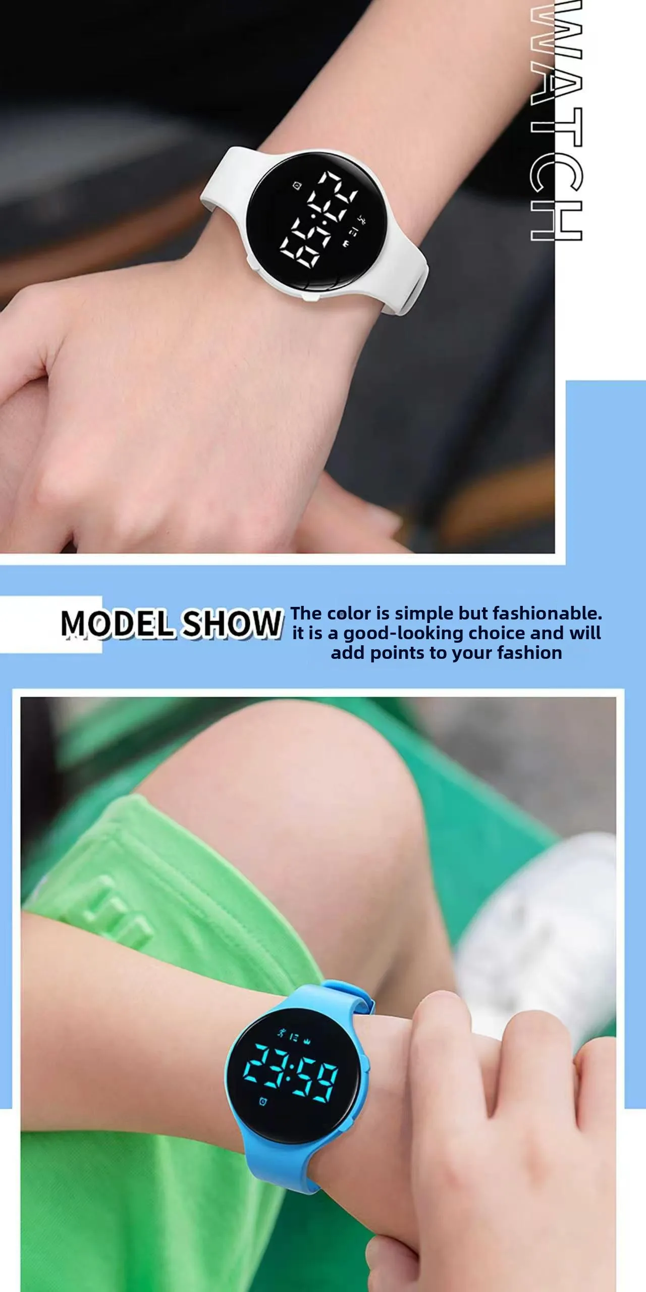 Waterproof Sports Smart Watch for Students Pedometer Vibration Alarm Electronic Wristwatch for Boys Girls Kids Junior Senior