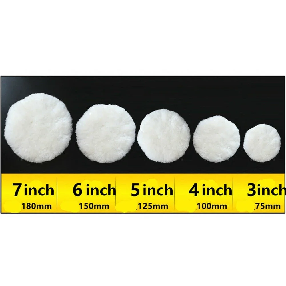 

3 45 6 7 Inch Lambs Wool Buffing Polishing Pads For Car Wood Glass Stainless Steel Washable Reusable With Polishing Liquid