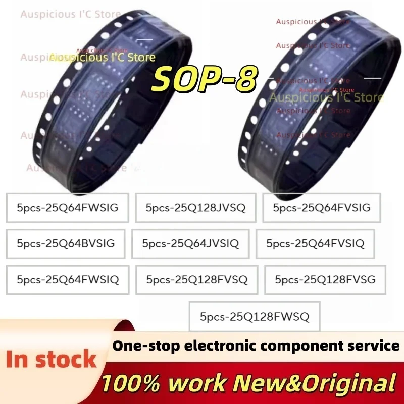 (5 piezas) W 25Q64FWSIG 25Q64BVSIG 25Q64JVSIQ 25Q64FVSIG 25Q64FVSIQ 25Q64FWSIQ 25Q128FVSQ 25Q128JVSQ 25Q128FVSG 25Q128FWSQ SOP8