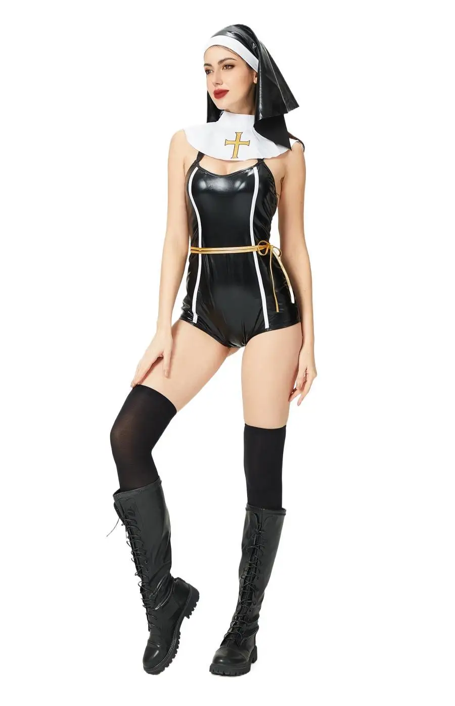 할로윈 성인 의상 섹시한 향신료 원피스 슬림 트림 부활절 크로스 디아블로 고딕 무대 의상