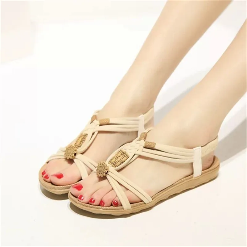 New Women Summer Sandals Women Shoes Bohemia Gladiator Beach Flat Casual Sandals Leisure Female Ladies Women Slip On Sandalias