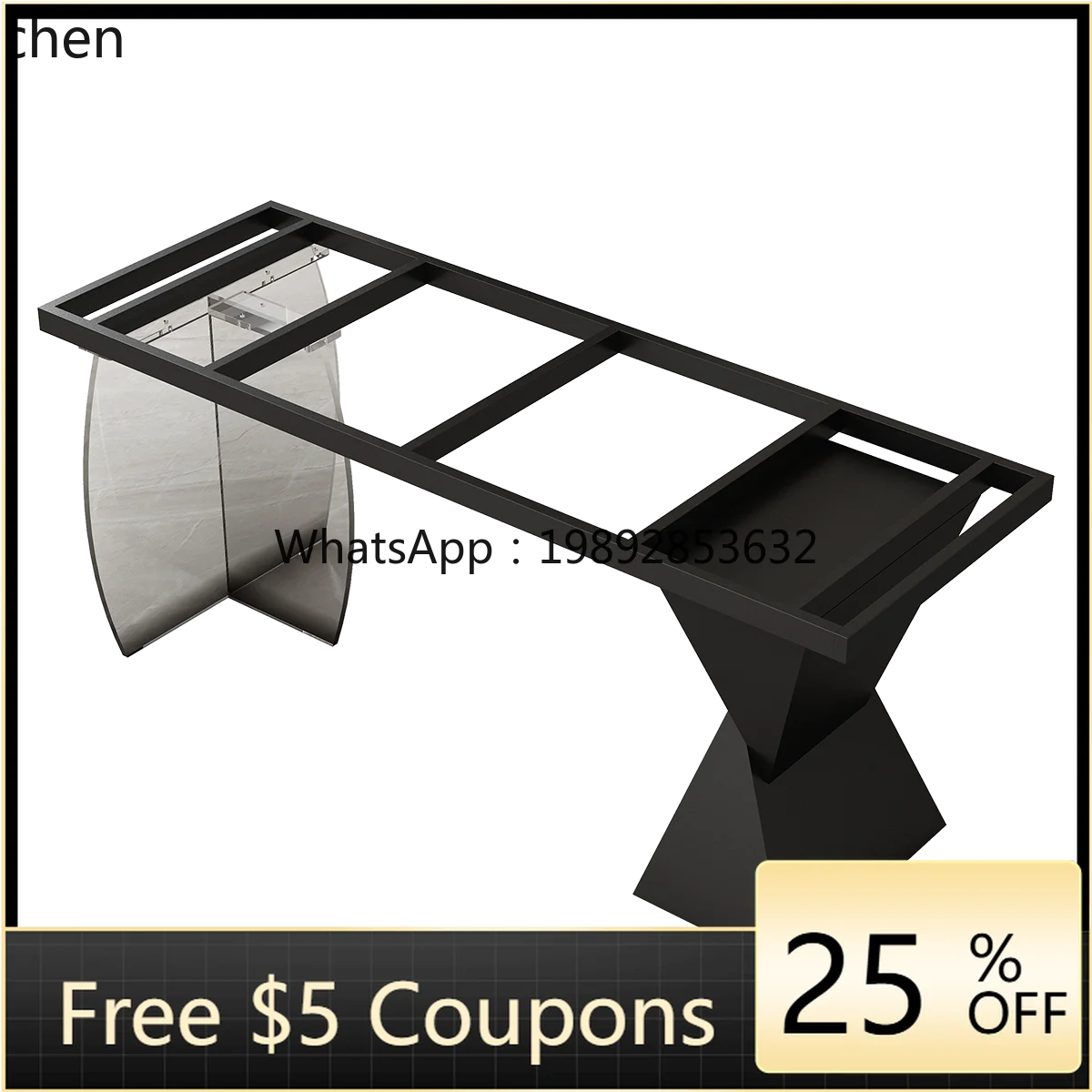 HH  table leg bracket rock slab dining table meeting desk tripod table