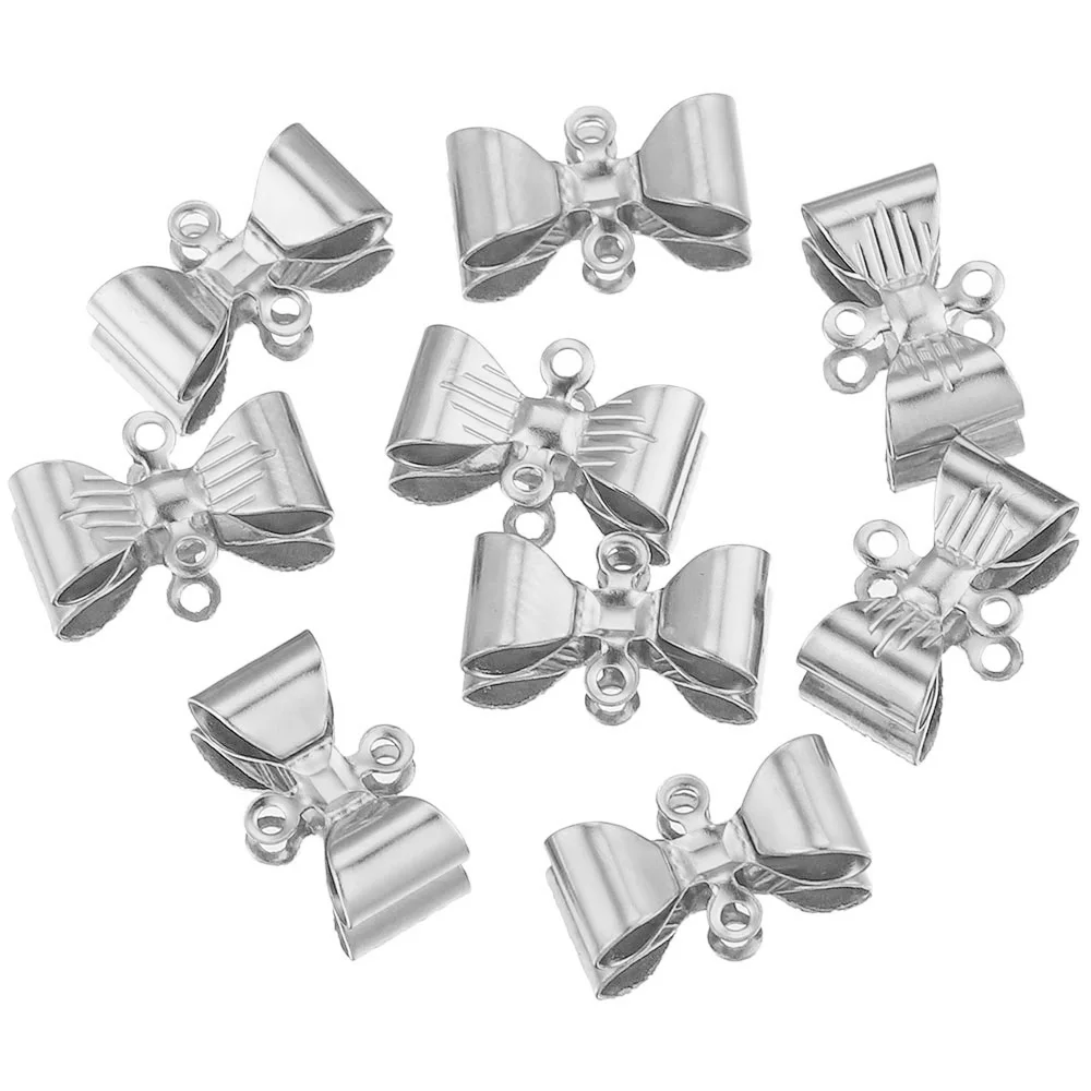 20pcs Stainless Steel Gold Plated Bow Spacer Charms Connectors for DIY Necklace Bracelet Handmade Jewelry Making Accessories