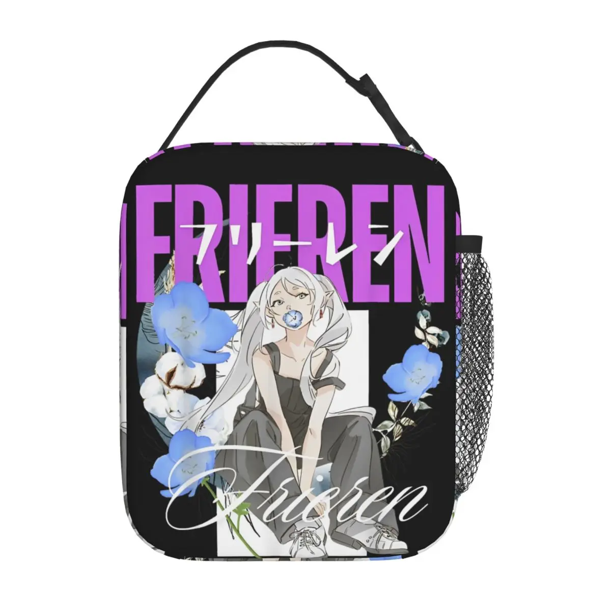 

Chilling Time Insulated Lunch Bags Cooler Bag Meal Container Sousou No Frieren Portable Tote Lunch Box Food Handbag