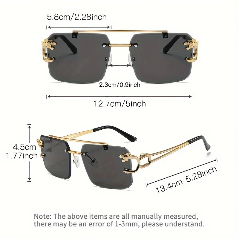 Vintage Luxury Golden Glasses Women's Punk Frameless High-End Men And Women Outdoor Eyewear Travel Anti Sun Glasses view 6