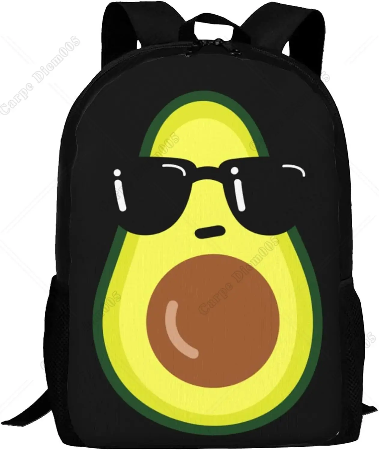 Cool Backpacks Cartoon Funny Avocado with Black Sunglasses School Bags Travel Backpack Laptop School Bookbag Lightweight