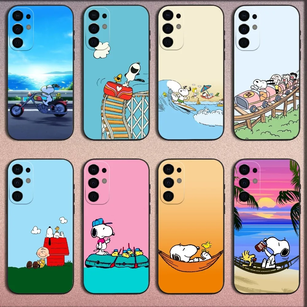 Cartoon S-Snoopys-Cool Phone Case For Samsung S25,S24,S21,S22,S23,S30,Ultra,S20,Plus,Fe,Lite,Note,10,9,5G Black Soft Cover