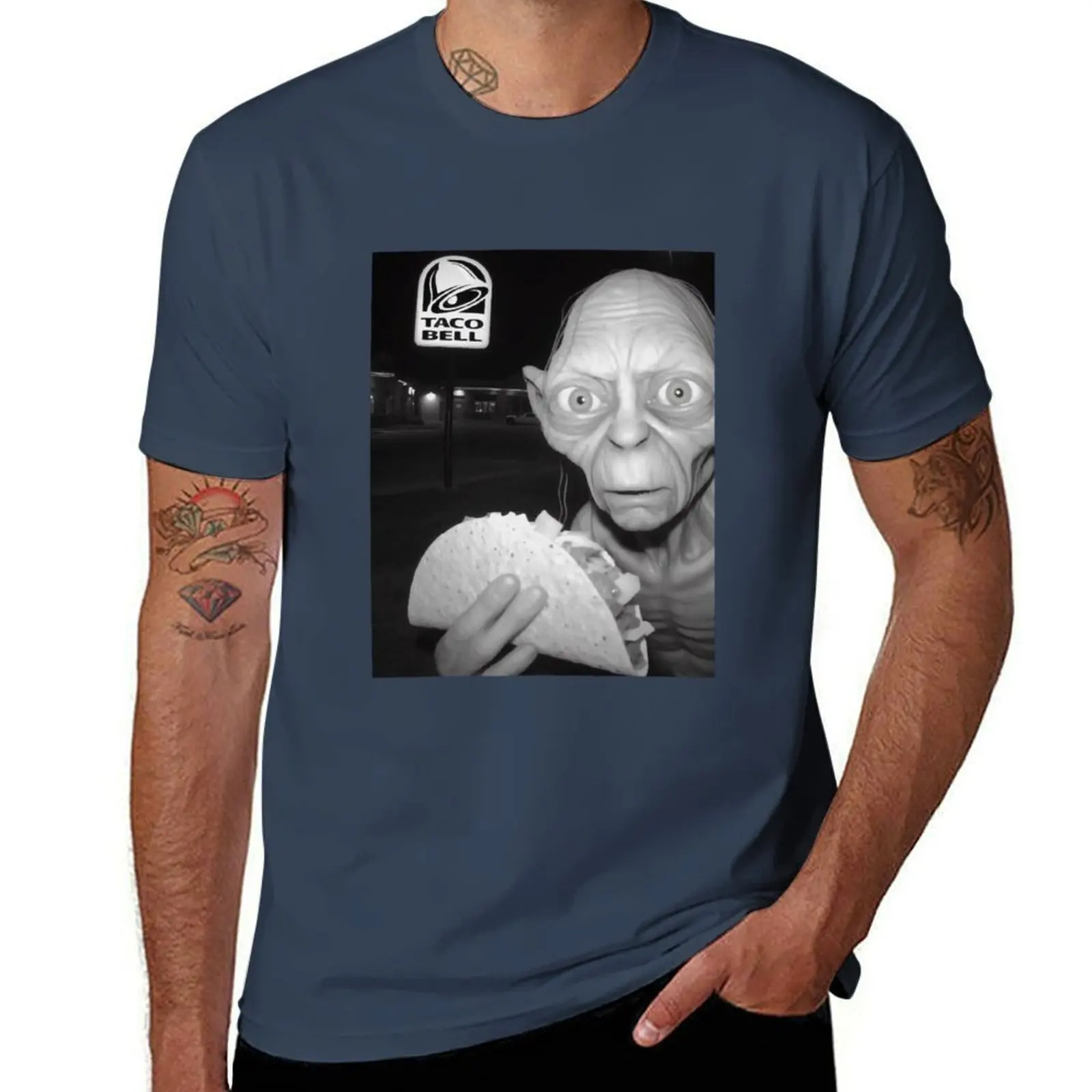 Gollum Bell eating Taco T-Shirt Comfort Stretch Tee Shirt