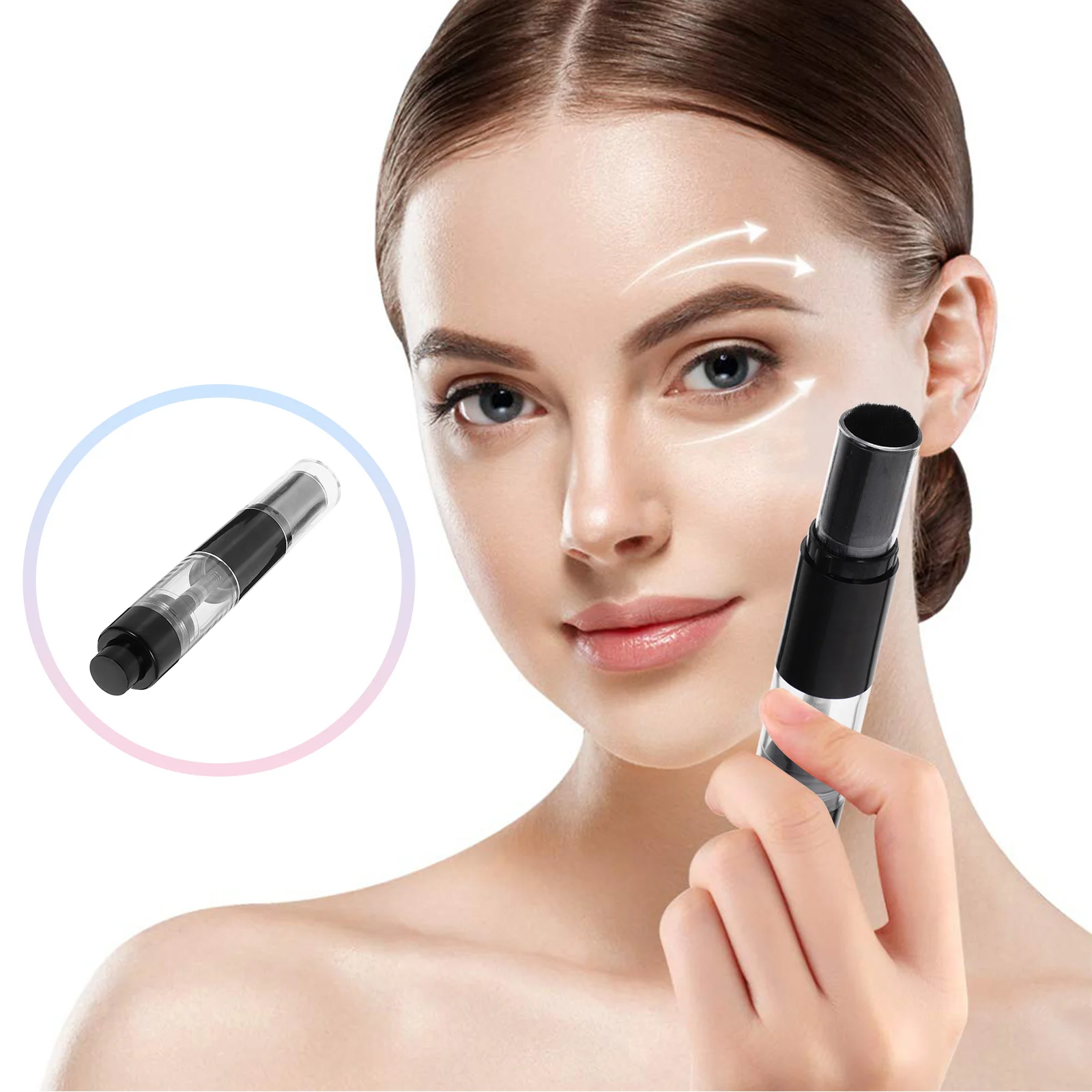 Pennello per trucco Pennello per fondotinta Pennello per fard da viaggio con applicatore per polvere ricaricabile per bottiglia di polvere sciolta