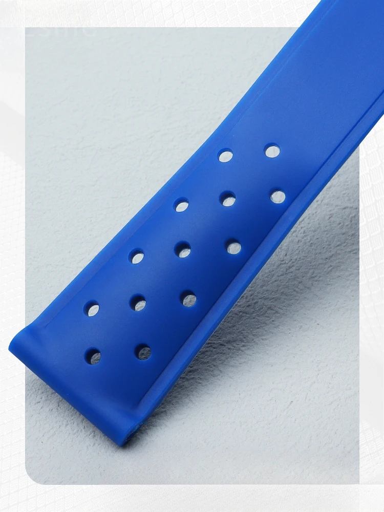 Tali jam silikon pria, 22mm lima warna pilihan bersirkulasi untuk Tag Heuer Aquaracer F1 tahan air gesper lipat